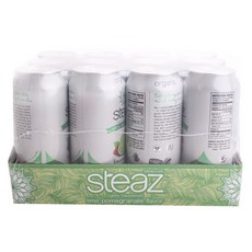 STEAZ 罐裝綠茶 微糖款 473ml, 青檸石榴, 12件