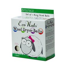 ECO NUTS 羊毛烘乾機球白色, 1個, 4件