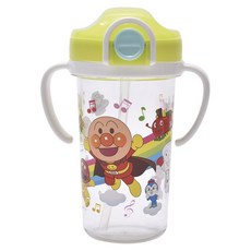 LEC 麵包超人透明吸管雙柄杯, 清除, 1個, 300ml