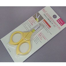 ECHO 嬰兒指甲剪刀 圓潤刀尖安全設計 附保護蓋, 黃色