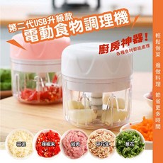 USB迷你電動食物絞碎機, 白色
