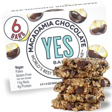 YESbar 零食棒澳洲堅果巧克力, 40g, 澳洲堅果巧克力, 6入