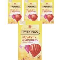 TWININGS 唐寧茶 草莓覆盆子單支茶包, 4個, 20入, 2g