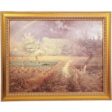 驚豔米勒 田園之美【春天】山水畫 山水圖 風景畫 羅浮宮版76x62cm, 詳見包裝