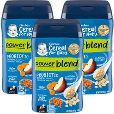 Gerber 嘉寶 Power Blend綜合麥片糊, 混合口味(燕麥+小扁豆+紅蘿蔔+蘋果), 227g, 3罐