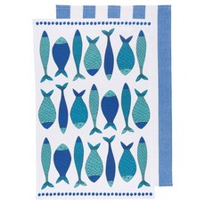 now DESIGNS 圖案印花廚房毛巾組, 2件, 海鮮市場