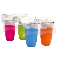 munchkin 孩童素色學習水杯 296ml, 顏色隨機, 2入