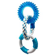 multipet 繩結橡膠寵物玩具 28cm, 1個, 藍色