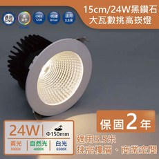 舞光LED 黑鑽石挑高崁燈 15cm 24W 大瓦數崁燈 實體門市保固二年