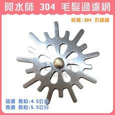 DIY合作社 阿水師 304不鏽鋼毛髮過濾網 浴室排水孔 短邊長約:4.5公分 長邊長約:5.5公分