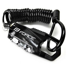 迷你鋼線圈密碼自行車鎖 180cm, 1個, 黑色