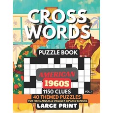 (英文圖書)Crosswords Puzzle Book - American 1960s Vol.1: 1150 Clues 40 Large Print Puzzle... 平裝版, Independently Published, 英文
