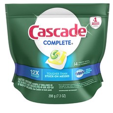 CASCADE Complete 洗碗機清潔劑檸檬味, 1個, 208克