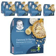 Gerber 嘉寶 孩童燕麥大麥麥片粥 128g, 8盒, 香蕉奶油口味