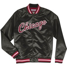 mitchell & ness 芝加哥公牛輕量緞面運動夾克