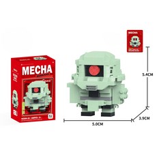 BRICKS 人形積木組裝卡通公仔積木 微顆粒拼裝兒童積木玩具, 10 機甲-綠札者 165PCS 贈閃卡