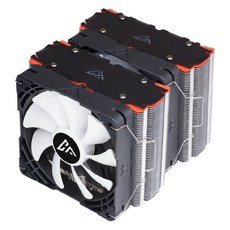 CHAOS 混元 凜峰 玉山 CFM3952 CPU散熱器 雙塔扇 ARGB風扇 全平台支援 六熱管 鍍鎳抗氧化, 白色風扇，黑色框架, 1個