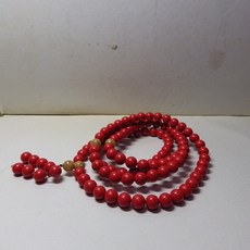 台灣天然硃砂手鍊手串 天然硃砂6mm 108念珠搭配金箔