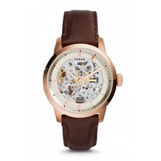 美國Fossil ME3078 機械女錶 玫瑰金錶殼 棕色皮革錶帶 自動上鍊