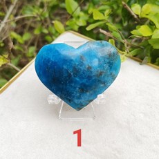 靖靖水晶礦石 藍磷灰石心形擺件 療癒能量飾品