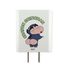 【Miravivi】蠟筆小新直角充電器，可愛造型，安全耐用，多設備適用, 露屁屁