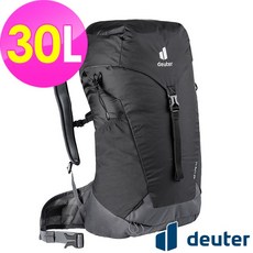 deuter 德國 AC LITE 網架直立式透氣登山背包 30L, 黑色