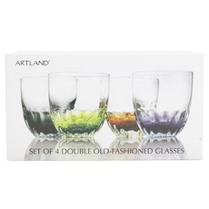 ARTLAND 雙層老式玻璃 295.7ml 4pcs, 1個, 綠色,紫色,琥珀色,煙霧