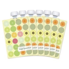 Sage Spoonfuls 可重複使用食品袋 Fruit Dot 兒童拉鍊袋 6 件, 1個