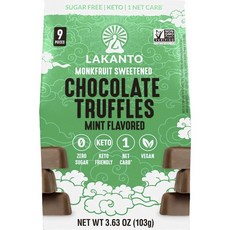 Lakanto 羅漢果甜巧克力松露薄荷口味, 1個, 103g