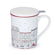 Pinky up Annette陶瓷茶馬克杯&茶葉浸泡茶杯 355ml, 1個, 街頭紅