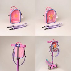 PVC滑步車收納包, 撞色粉x紫