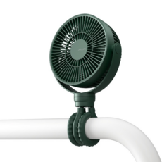 JISULIFE 嬰兒車靜音風扇，低噪音設計，多角度調節，安全材質，寶寶外出必備, 墨綠色, 1個