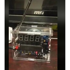 迷你數字FM收音機DIY組裝套件 (51單片機/含壓克力外殼), 未銲接未組裝, 1個