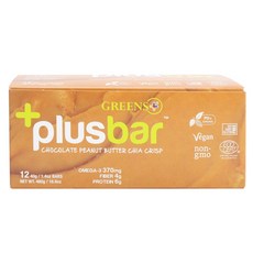 GREENS+ 巧克力花生醬穀物棒 12入, 1盒, 480g