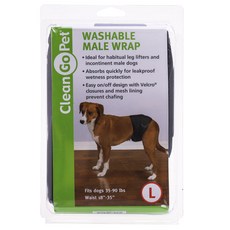 Clean Go Pet 可水洗郵件包裹狗尿布黑色, 1個, L(45.7~88.9cm), 1入