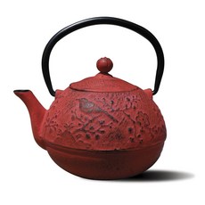 老荷蘭鑄鐵 Suzume 茶壺 709.8ml, 709.8毫升, 紅色的