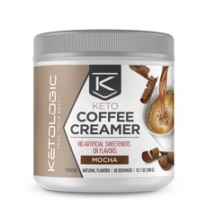 Ketology Keto 咖啡奶精粉摩卡無麩質, 1個, 390克