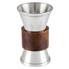 VISKI 玫瑰木雞尾酒量杯 29.6ml+59.1ml, 1個, 不銹鋼+棕色