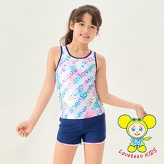 夏之戀 LOVETEEN KIDS 女童長版二件式泳衣 夏季抗UV兒童泳裝