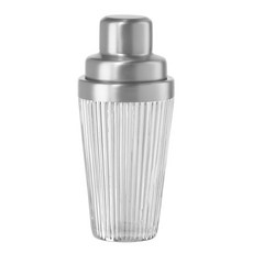 OGGI 復古羅紋玻璃雞尾酒雪克杯 500ml, 1個, 銀色