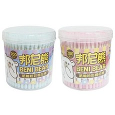 邦尼熊 紙軸粉彩棉花棒 200入