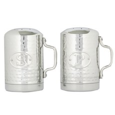 OLD DUTCH INTERNATIONAL Hammered 不銹鋼爐灶鹽胡椒調味瓶 2 件套, 1個