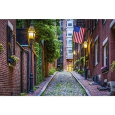 Noir Gallery 波士頓燈塔山街區橡子街油畫布照片