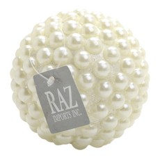 RAZIMPORTS 珍珠粒裝飾樹球, 白色的