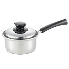 YOSHIKAWA 吉川 Cook Easy單柄不鏽鋼鍋, 1個, 銀, 14cm