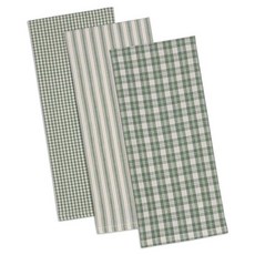 DESIGN IMPORTS Sage Classic Dish毛巾套廚房十字架, 3片, 混色