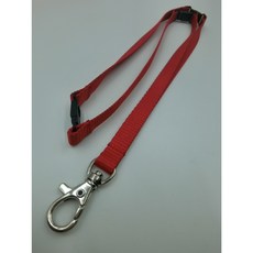 【富巨金】 極安全設計 10mm高速帶/識別證帶/證件帶/1cm寬高速帶/特多龍 (頸後安全扣 平面安全扣*2 鋅鉤), 紅色