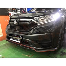 小鳥的店 2020-22 CR-V 5.5代 空力套件 前下巴 後下巴 紅線 台製 RF 水晶黑 ABS 改裝, 水晶黑/紅線