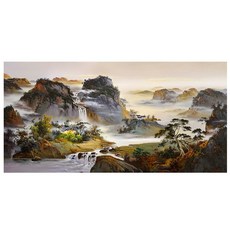 御畫房 山青水秀 手繪油畫 60x120cm VF-121, 詳見包裝