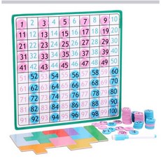 數字啟蒙磁力板：魔方數字互動，學習數字概念、分解，大小比較教學, 1套, 100片